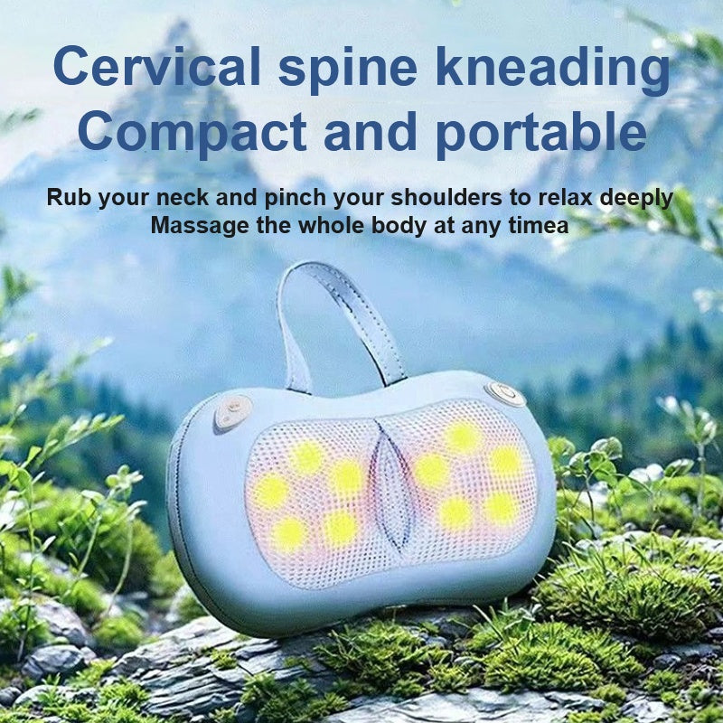 Massage The Back And Neck With Heated, Kneading Deep Tissue Massage Pillows