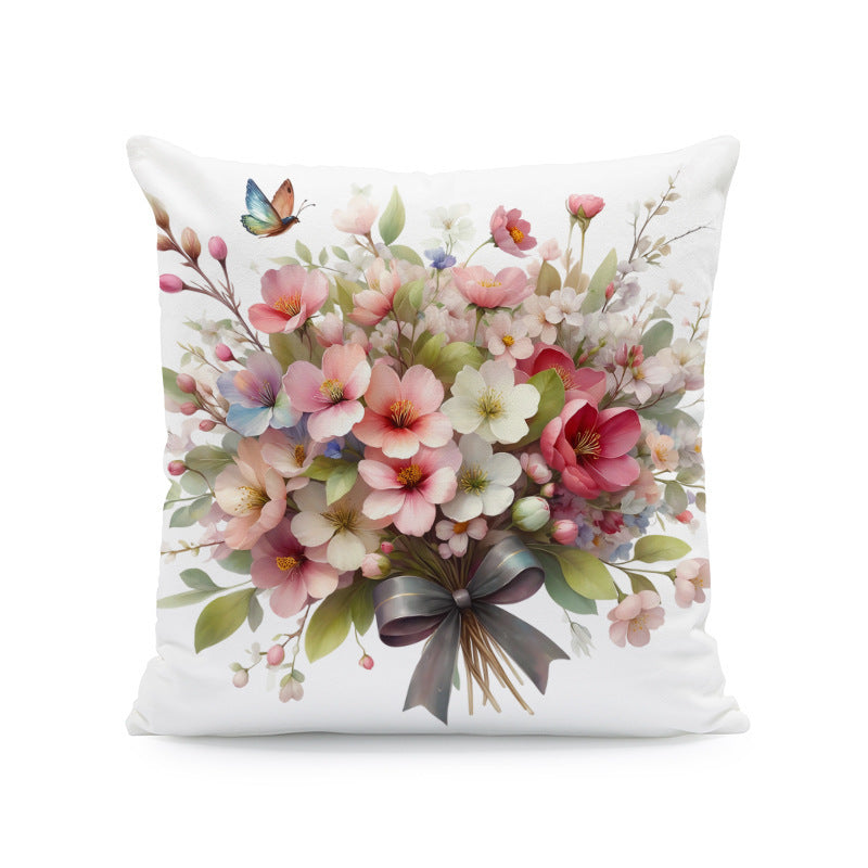 Ink-painting Plum Blossom Yellow Flower Sofa Cushion Cover Without Pillow Core