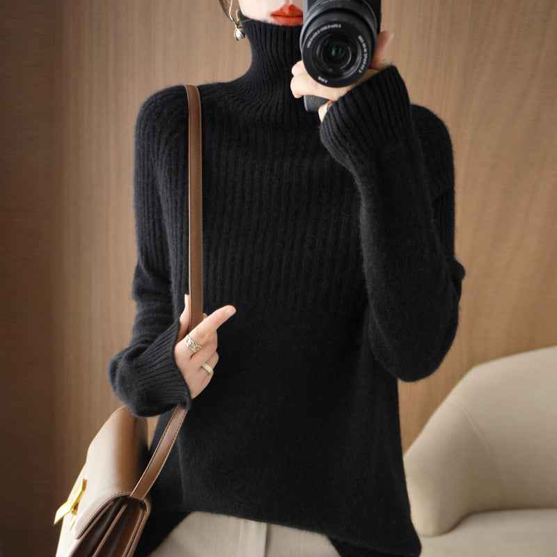 Loose High-neck Sweater Base Layer For Women