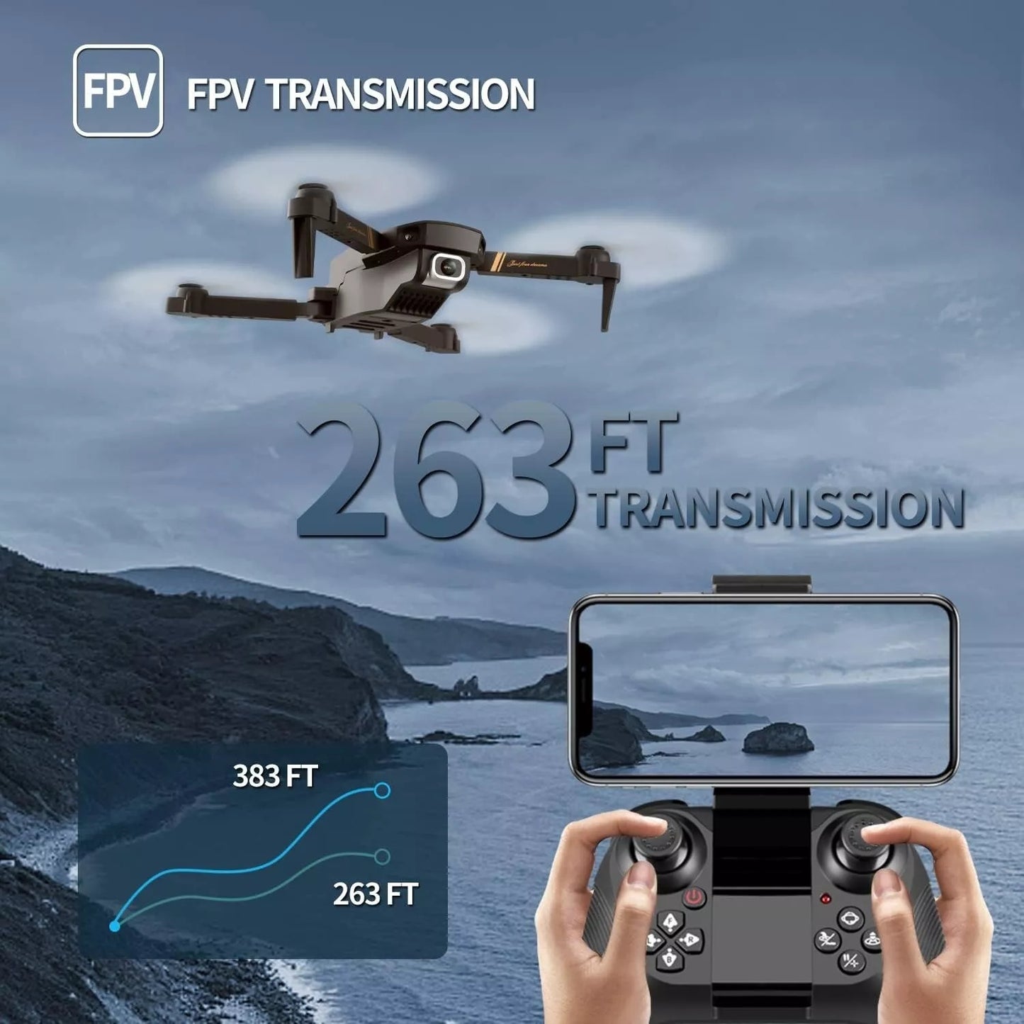 4DRC V4 Mini Drone - 4K Camera with 3 Batteries