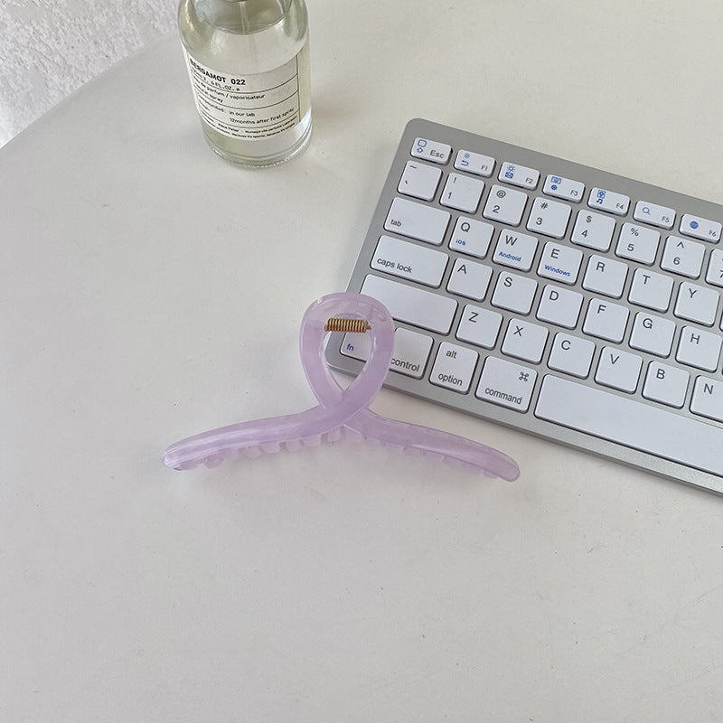 Large Jelly Color Bath Pan Hair Grabber - Minimalist Curve Design Drain Catcher