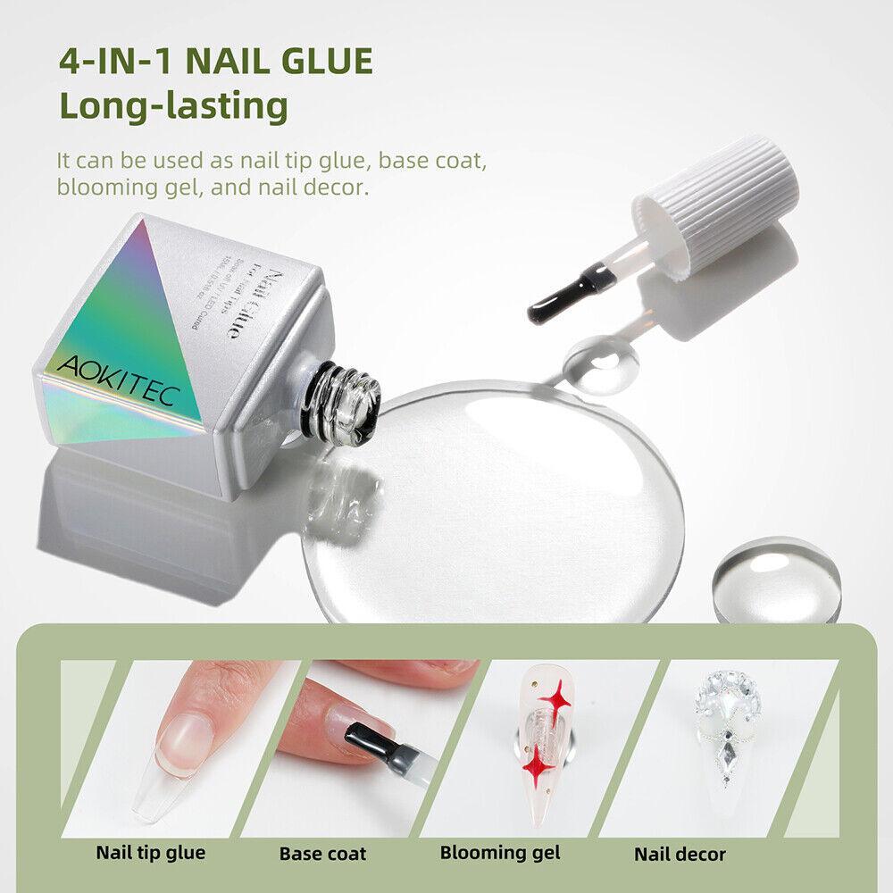 504-piece Full-coverage Nail Patch Set With 4-in-1 Nail Glue And Gel For Nail Extension Salons