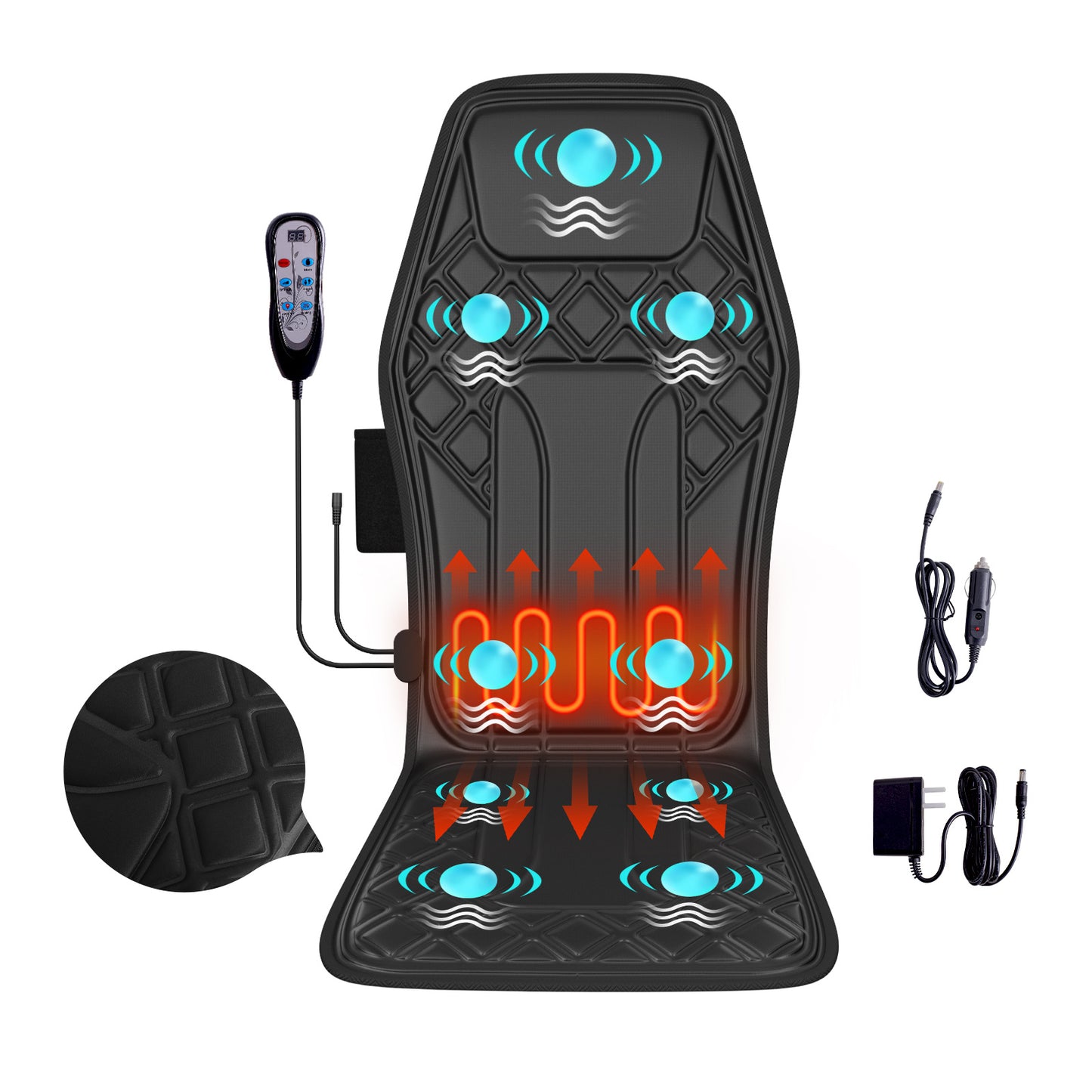 2025 New Model Massage Cushion, Neck And Back Kneading And Heating, 9 Levels Of Intensity,9 Modes, Home And Office Electric Massage Pad, Portable Multifunctional Massager, 10,20,30 Minutes Timer