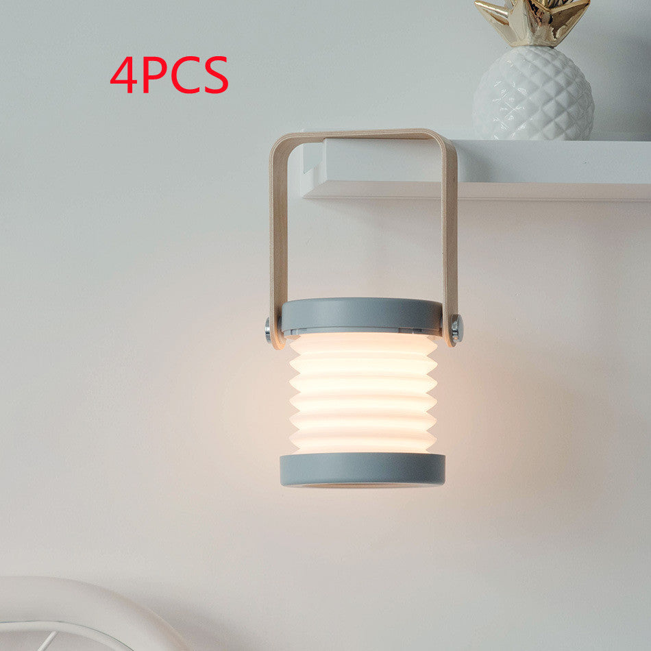 Foldable Touch Dimmable LED Reading Light - Portable USB Rechargeable Lantern for Home Decor