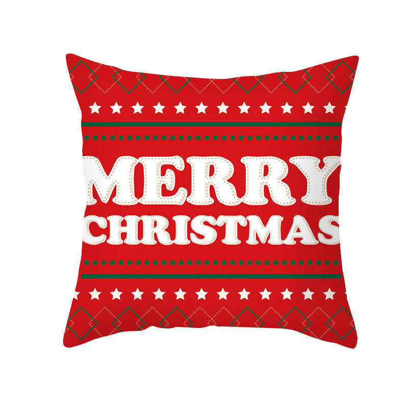Cartoon Letter Printed French Velvet Cushion Cover