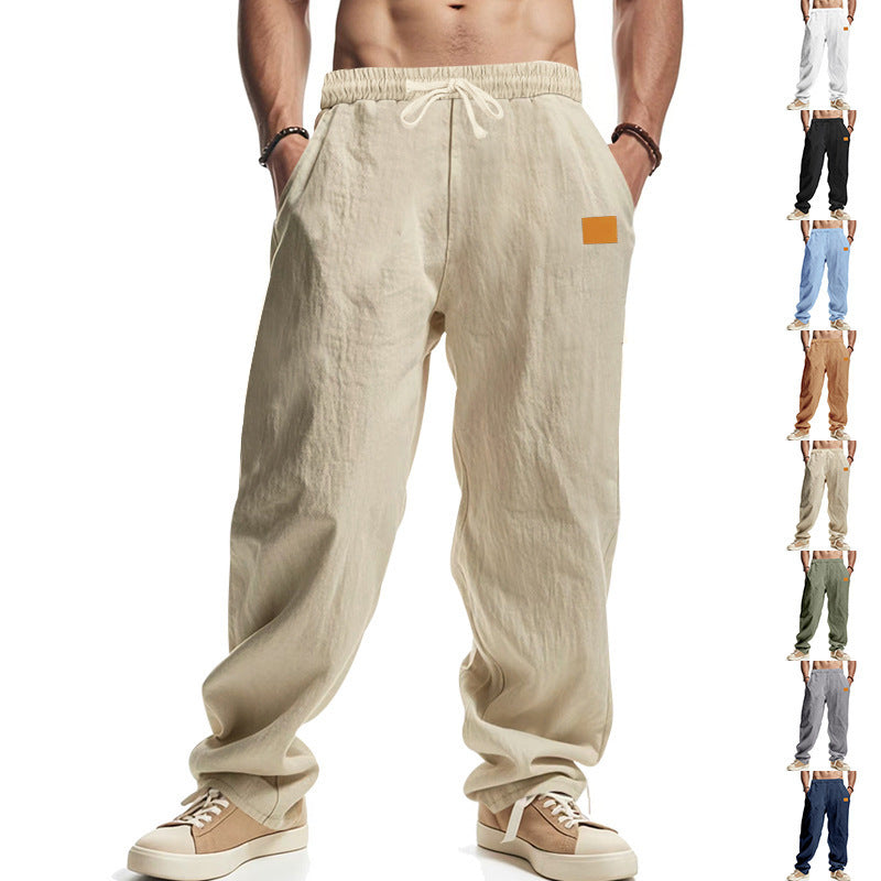 Men's Breathable Casual Beach Trousers - Simple Linen Summer Pants