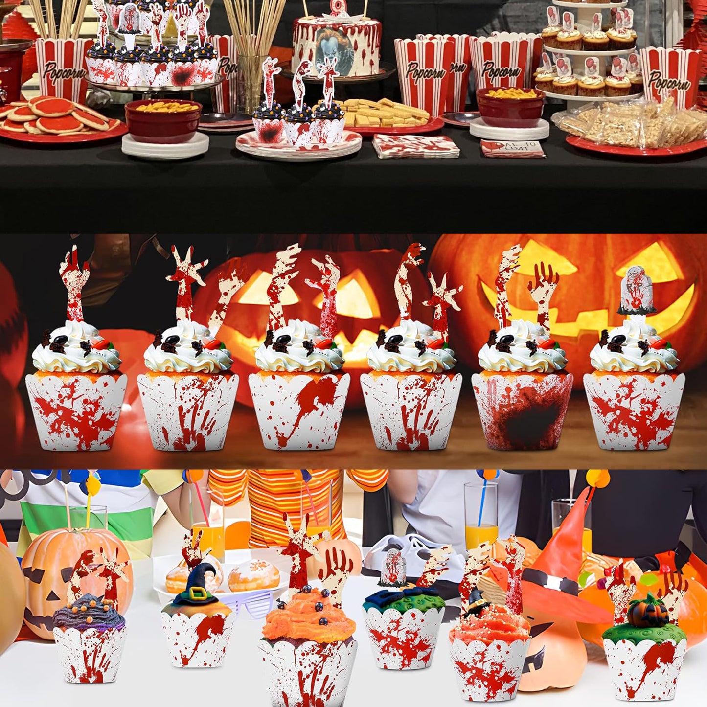 Halloween Cupcake Toppers - 48 Pcs Decorative Picks Set