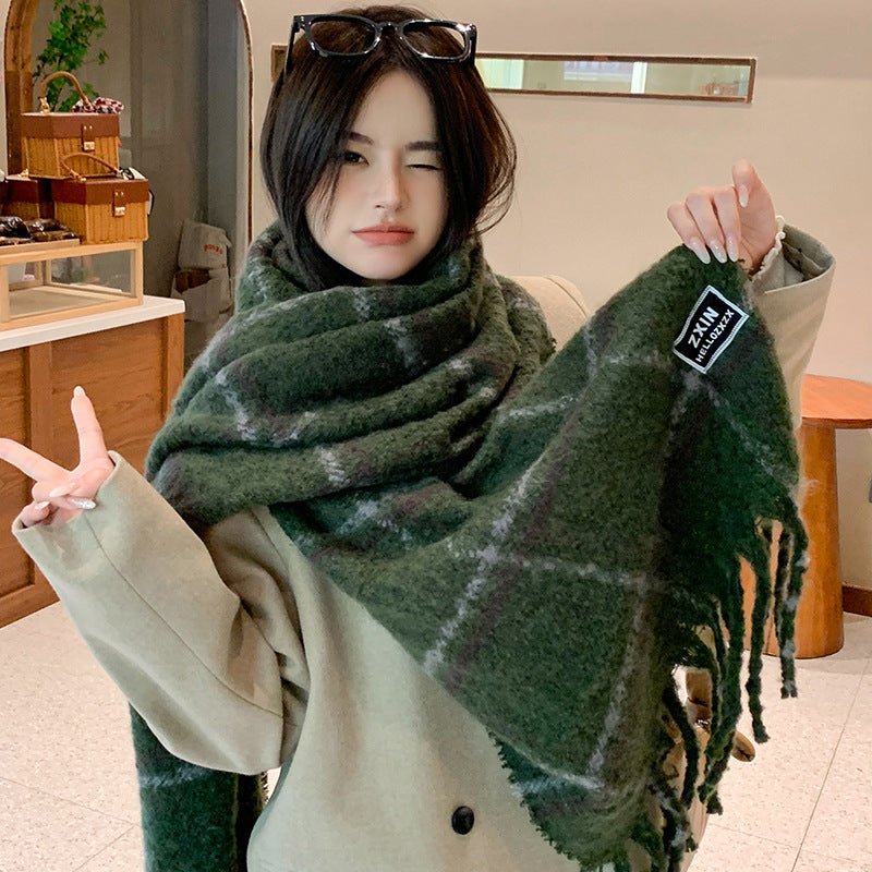Fashion Scarf - Casual Plaid Printed Warm Neck Protection Scarf