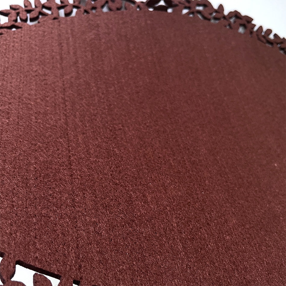 Premium Felt Placemats Set of 4 - Leaf Edge Design Heat Resistant Table Mats