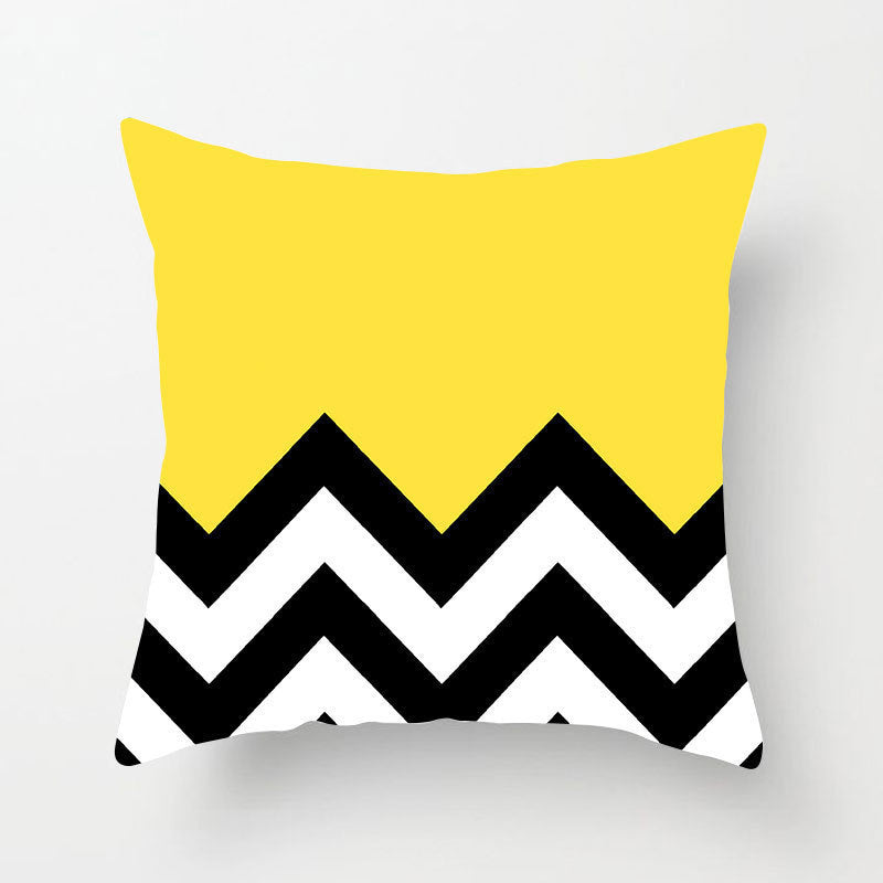 Modern Yellow Daisy Flower Cushion Cover - Creative Letter Print Pillow Case for Home