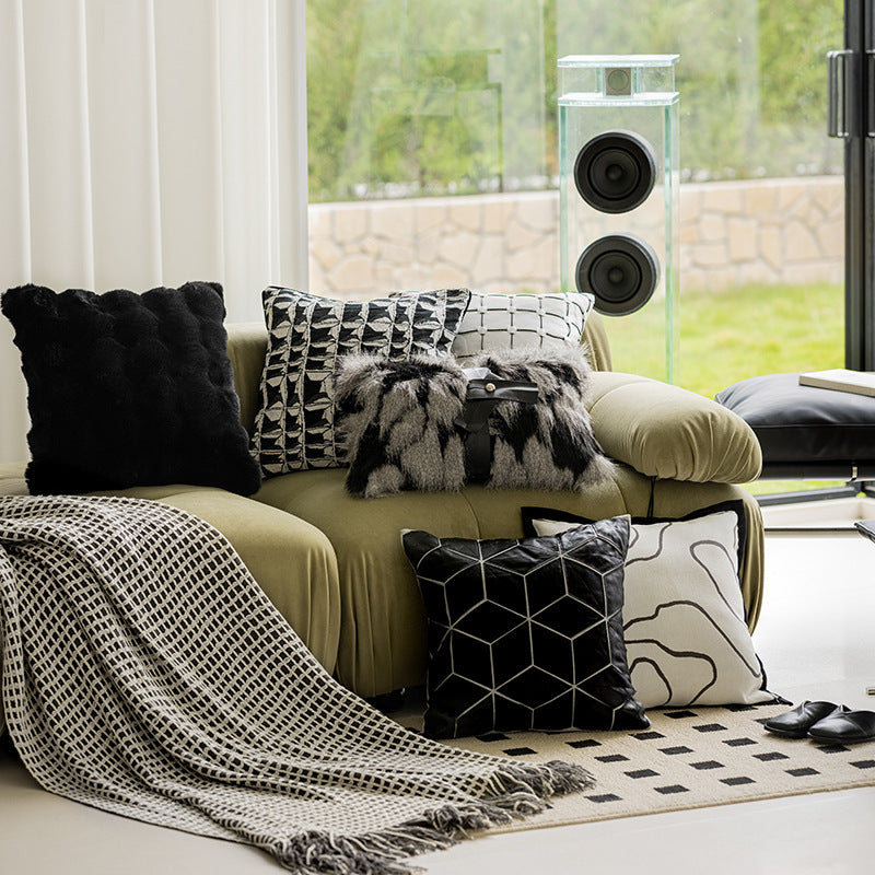 Modern Simple Plush Cushion Sofa Bedroom Bedside Pillow Cover