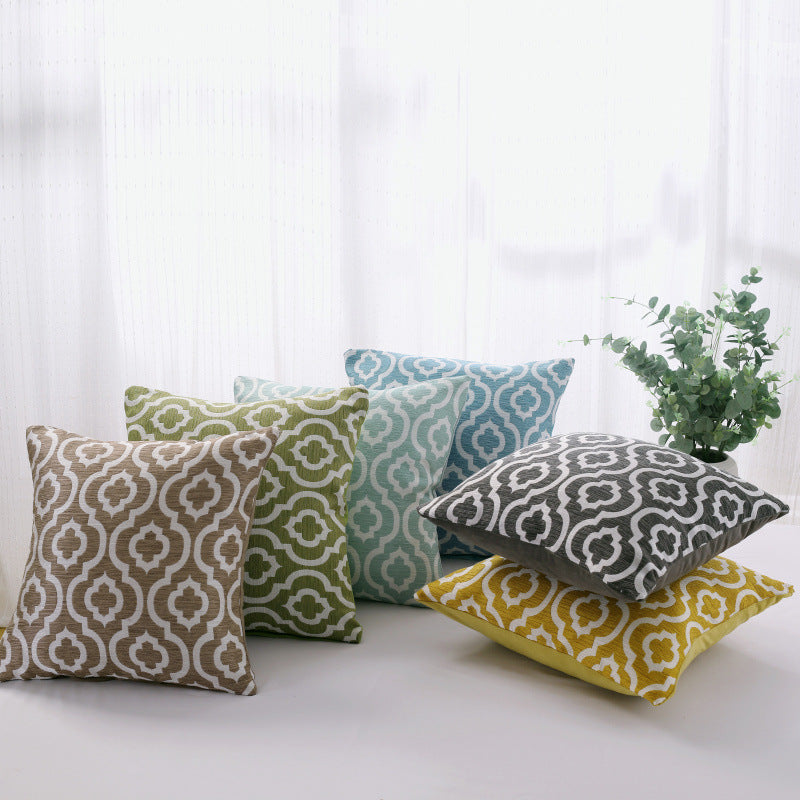 Cotton And Linen Yarn-dyed Sofa Cushion Pillowcase Simple