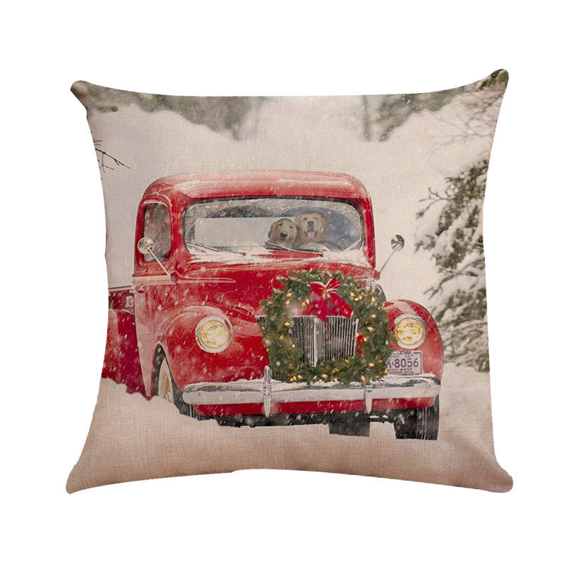 New Christmas Themed Linen Cushion Pillowcase