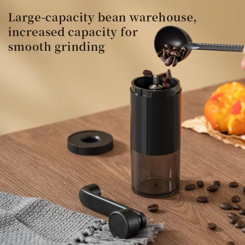 Manual Coffee Bean Grinder - Portable Hand Crank with Adjustable Grind Settings
