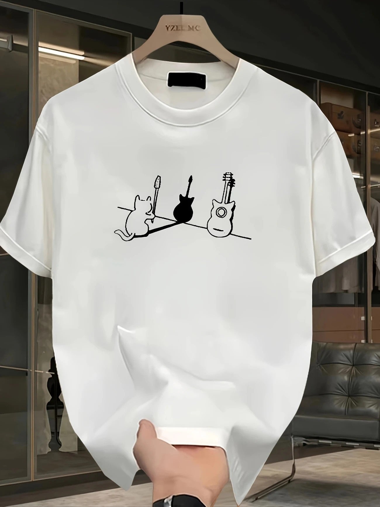 Men's Mesh Print Casual T-Shirt - Breathable Graphic Tee