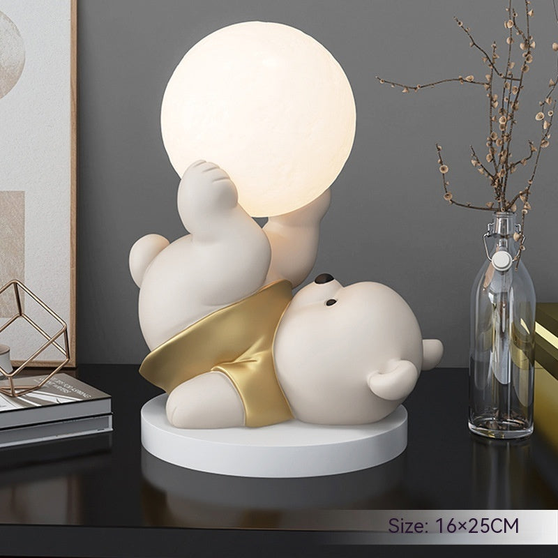 Premium Cute Bear Night Light - Resin Home Decoration Bedroom Bedside Lamp