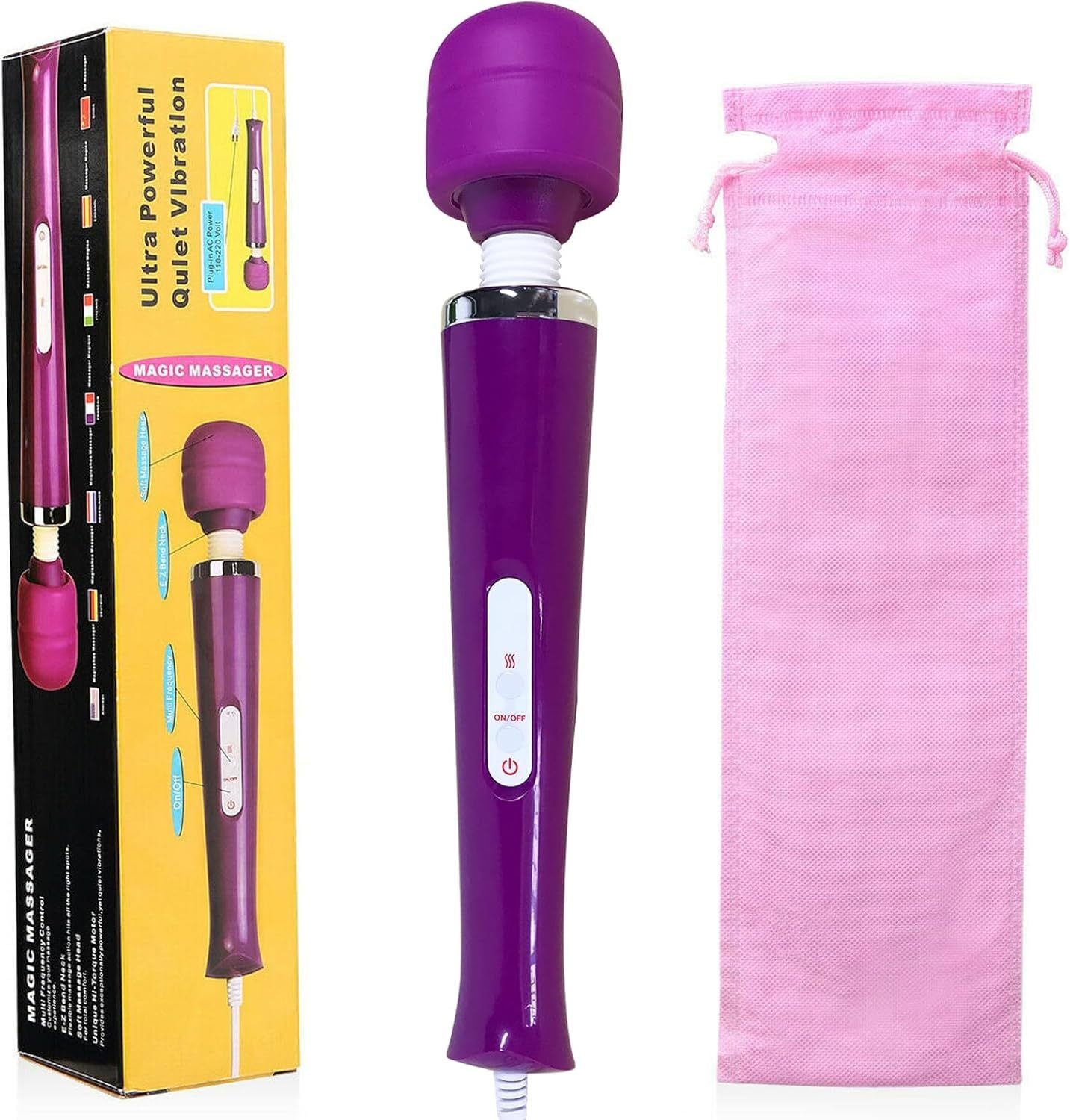 Handheld Massager 20 Speed Wand Vibrating Massage Magic Full Body Therapy Motor