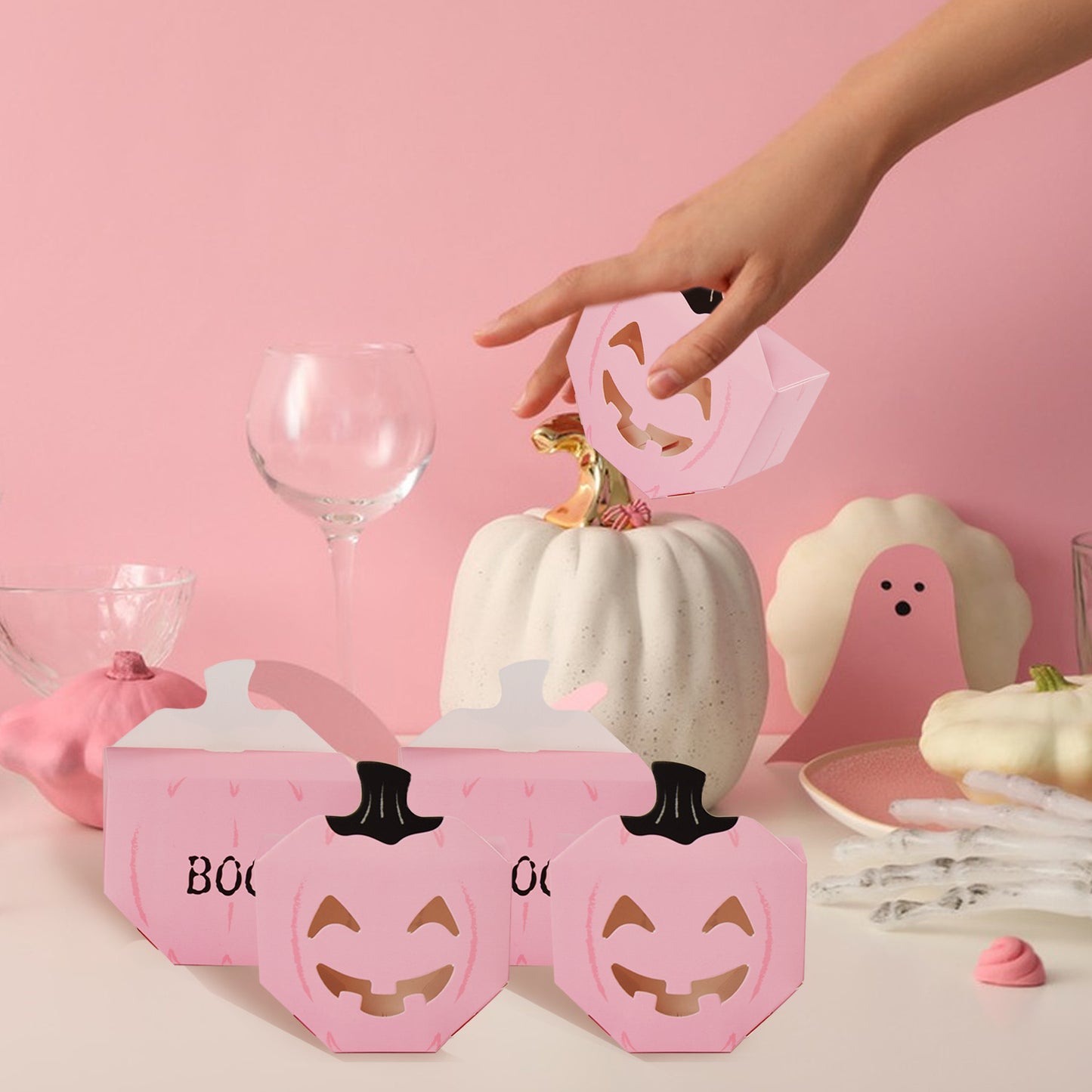 Halloween Pumpkin Gift Boxes - 10 Pcs Festive Treat Containers