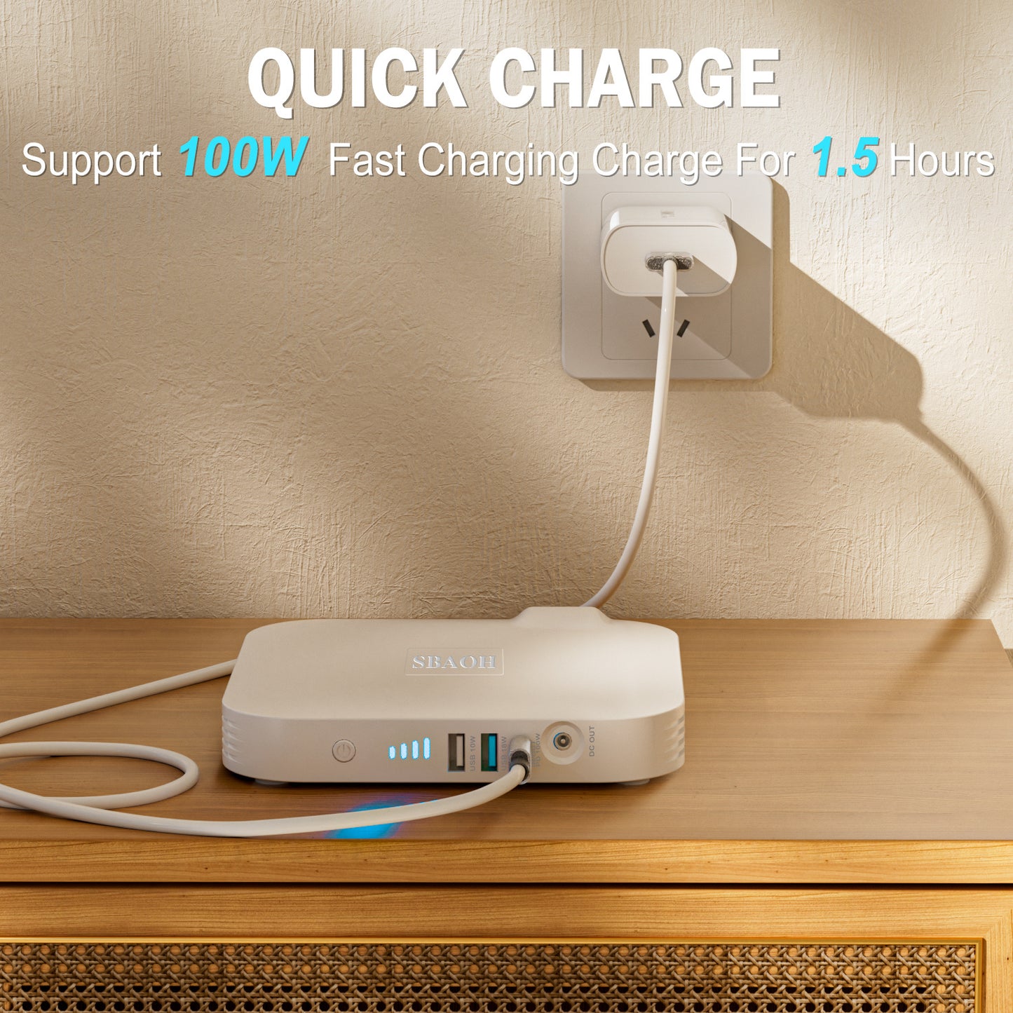 99.9W Camping Power Station - 88.8Wh 24000mAh Portable Emergency Backup Power