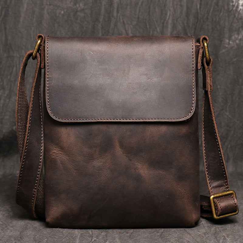 Fashion Simple Messenger Bag Genuine Leather Men