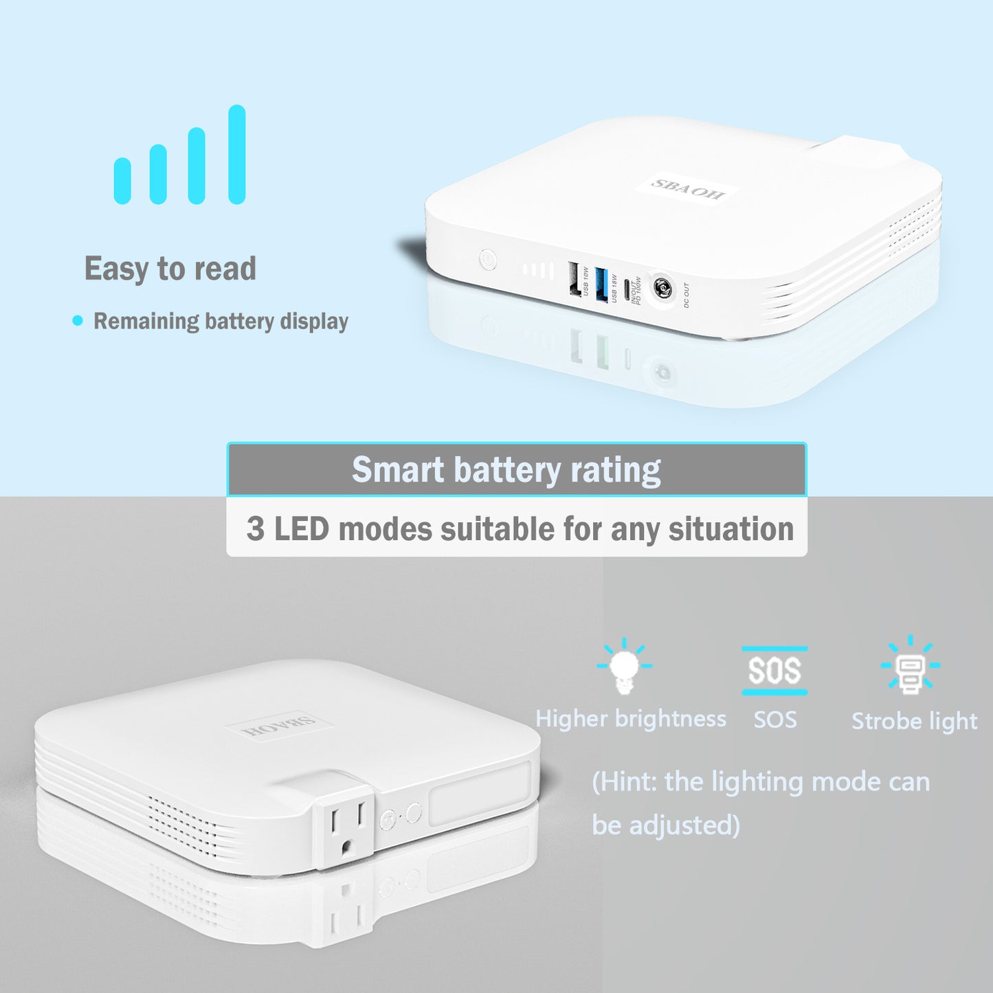 99.9W Camping Power Station - 88.8Wh 24000mAh Portable Emergency Backup Power