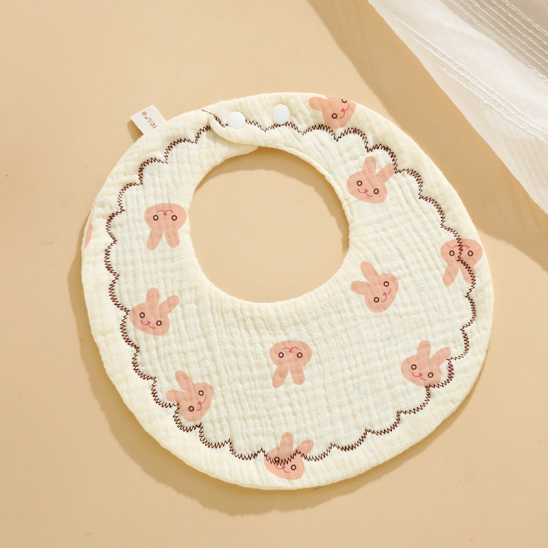 Baby Bib Set - 6-Layer Cotton Anti-Spill Round Bibs