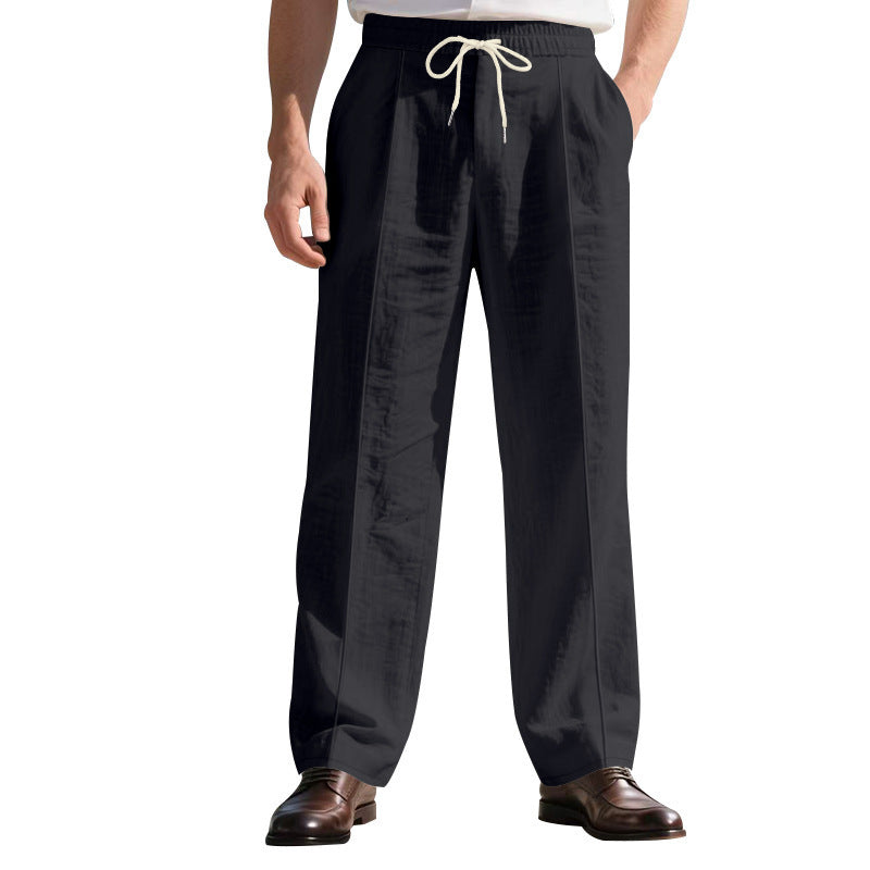 Men's Breathable Linen Beach Pants - Loose Fit Casual Summer Trousers