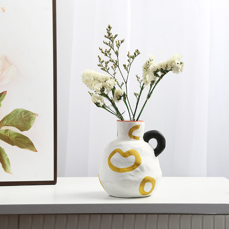 Premium Ceramic Vase - Modern Living Room Home Decoration Centerpiece