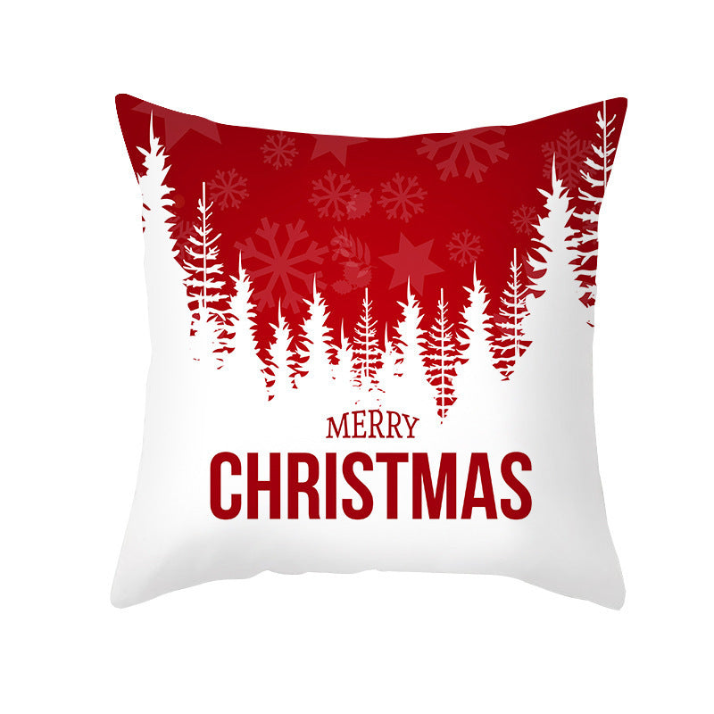 Cartoon Santa Claus Series Peach Skin Sofa Cushion Cover - Fun Christmas Holiday Decoration