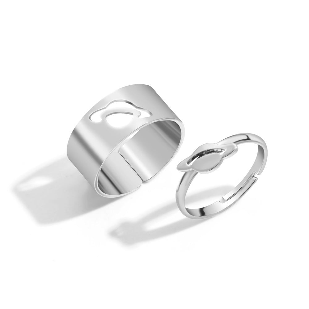 Hot Selling Creative Personality Butterfly 2-Piece Ring Set - Punk Style Couple Rings