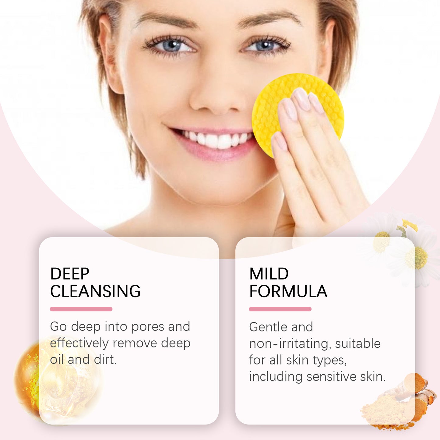 Turmeric Acid Cleansing Pad Gentle Cleansing Skin Care To Reduce Acne Face Brightening Delicate Pores