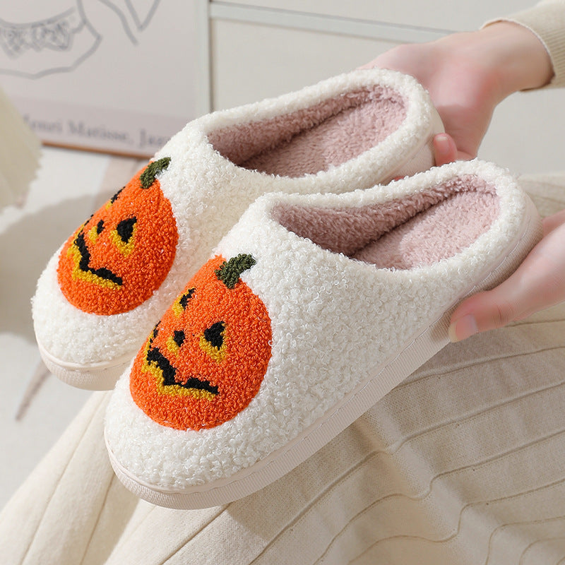 Halloween Pumpkin Slippers - Warm Winter Indoor House Shoes