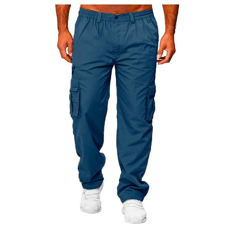 Men's Casual Multi-Pocket Cargo Pants - Loose Straight Fit Trousers