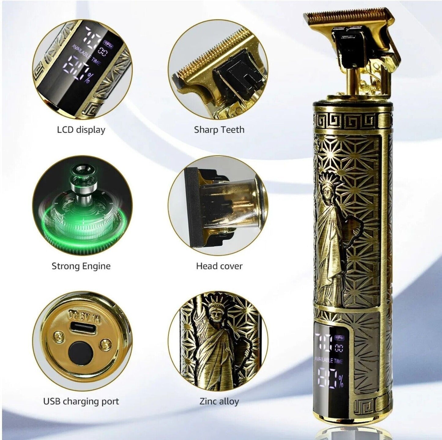 Beard Trimmer Hair Clippers Cordless Hair Cutting Kit Barber Shaving Machine For Men USB Rechargeable 1 PCS