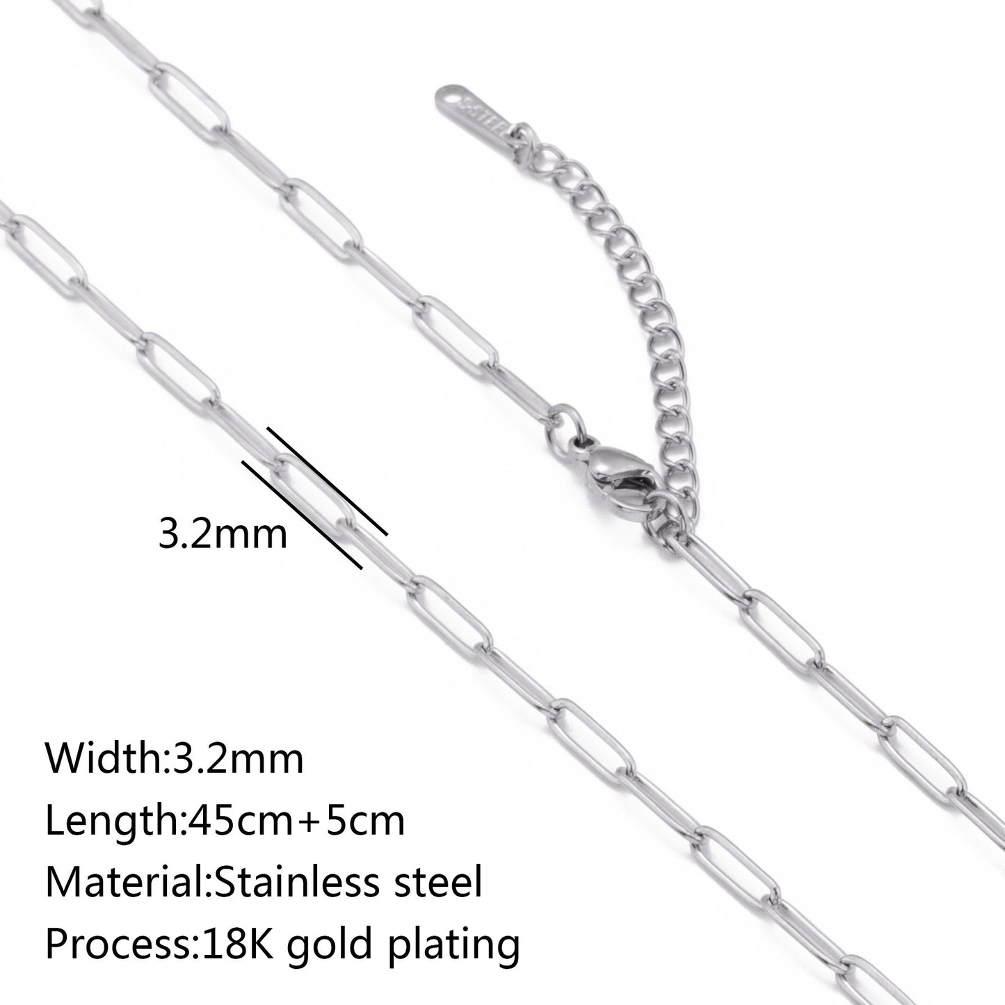 Stainless Steel Vacuum Vapor Plating 18K Gold Color Protection Lip Chain