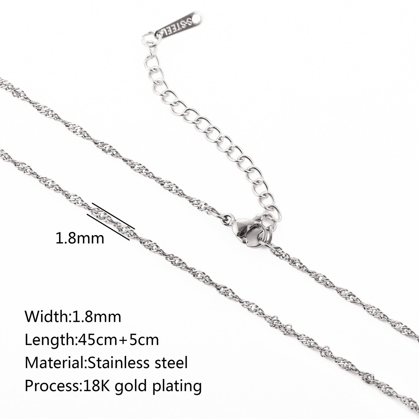 Stainless Steel Vacuum Vapor Plating 18K Gold Color Protection Lip Chain