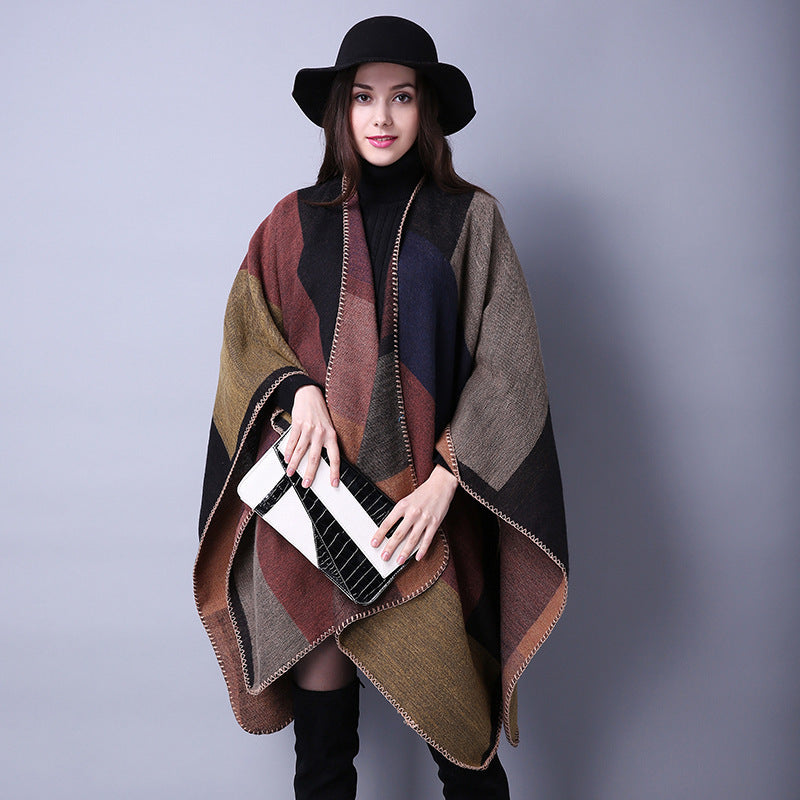Leopard Print Artificial Cashmere Scarf - Women's Warm Winter Scarf