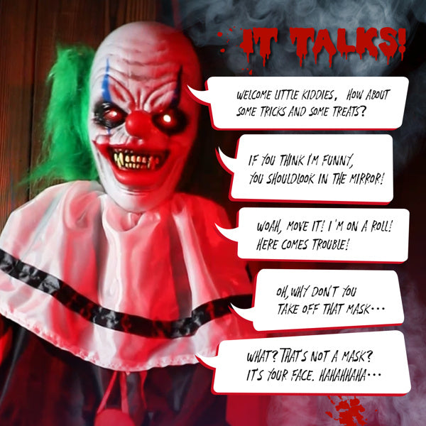 2.6ft Clown Halloween Standing Decoration - Life-Size Horror Display