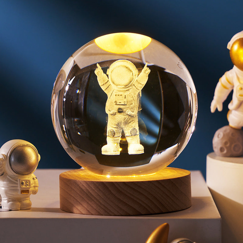 3D Crystal Ball Night Light - Galaxy Starry Sky LED Lamp