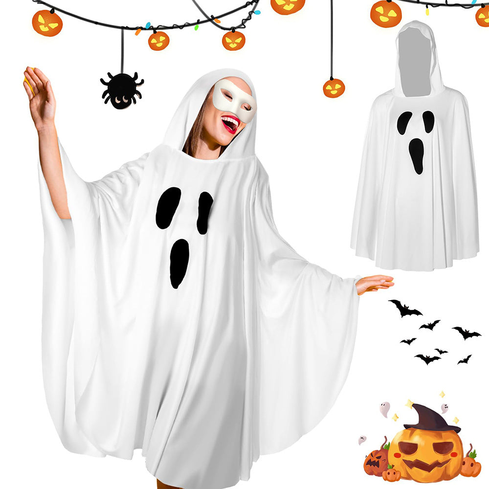 Halloween Women's Hooded Ghost Poncho - Party Costume