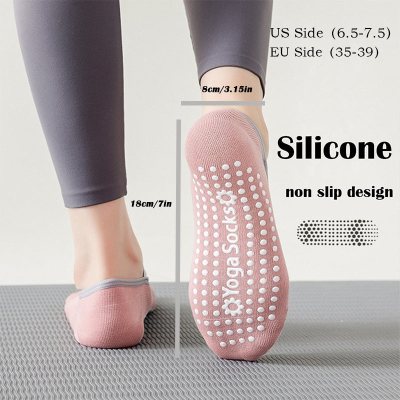 3 Pairs Yoga Socks for Women - Non-Slip Grips for Pilates, Barre & Ballet