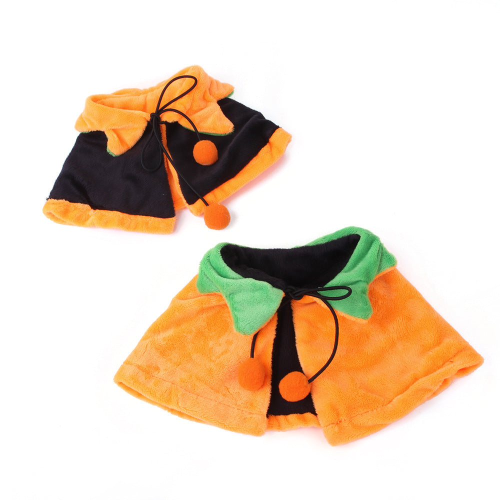 Halloween Pet Pumpkin Cloak - Adorable Double-Sided Costume for Dogs & Cats
