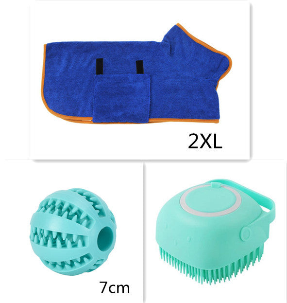 Silicone Dog Bath Massage Gloves Brush - Pet Grooming Tool with Shampoo Dispenser for Dogs & Cats