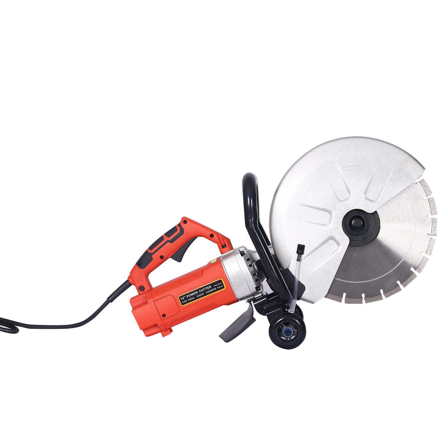 Electric 14 Cut Off Saw Wet Dry Concrete Saw Cutter Guide Roller With Water Line Attachment 3000w With Blade