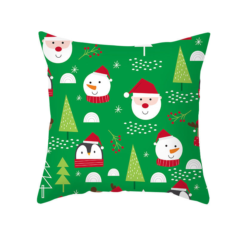 Cartoon Letter Printed French Velvet Cushion Cover