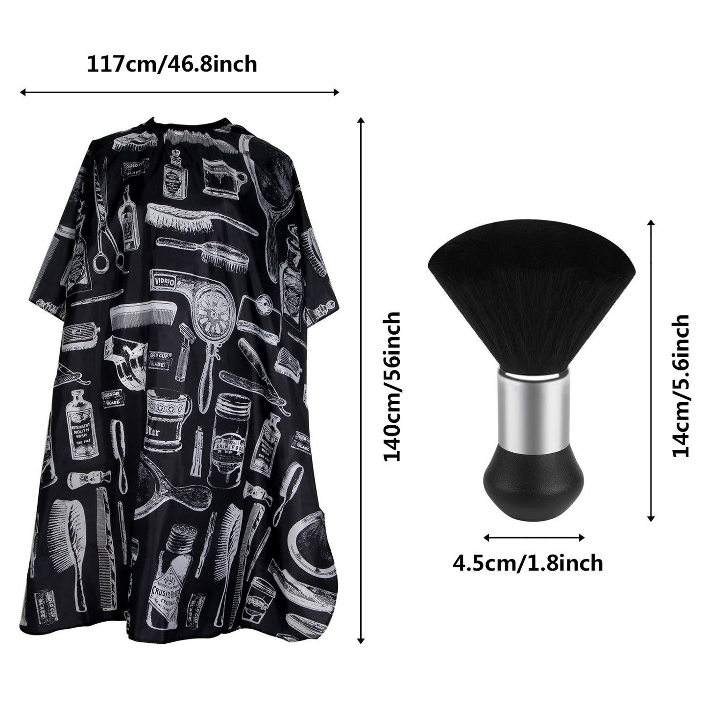 Hair Cutting Barber Cape With Neck Duster Brush Barber Brush Neck Strips Hair Combs Hair Clips, Professional Barber Accessories Cleaning Supplies For Salon Haircut Styling