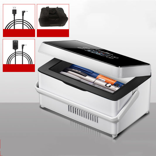 Portable Insulin Refrigerator Box - Vehicle Travel Cooler with Battery & USB Power
