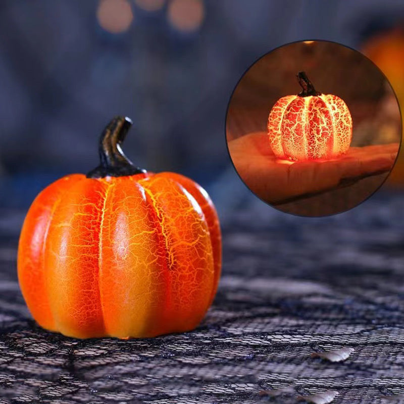 Halloween Pumpkin LED Candle Lamp - Resin Luminous Decoration