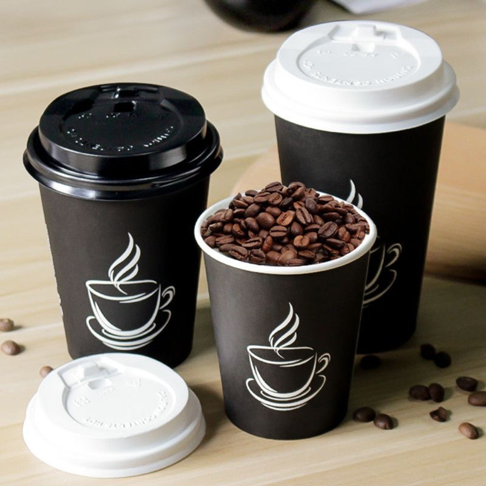 Thickened Paper Coffee Cups - Insulated Disposable Hot Beverage Cups