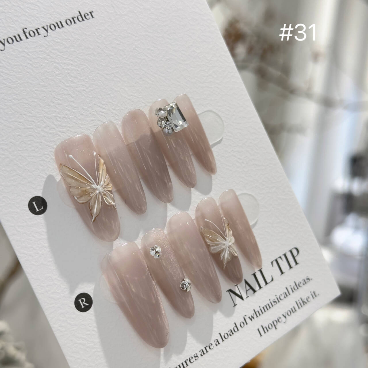 Handmade Long Ice-transparent Hand-painted Three-dimensional Butterfly